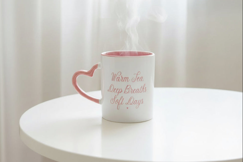 "Soft Days" Heart Mug