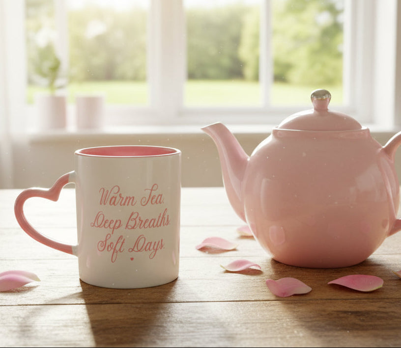 "Soft Days" Heart Mug
